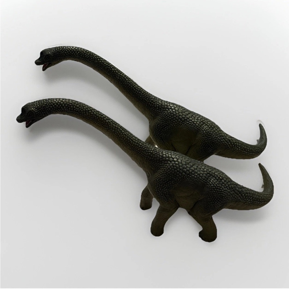 2016 Schleich Brachiosaurus Dinosaurs Lot Of 2 Large Green Figures 13”